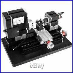 60W High Power Mini Metal Lathe Woodworking Machine Durable US Plug 100-240V S