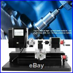 60W High Power Mini Metal Lathe Woodworking Machine Durable US Plug 100-240V S