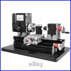 60W High Power Mini Steel Woodworking Metal Lathe Machine US Plug 100-240V GB