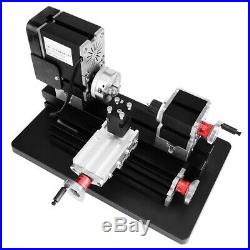 60W High Power Mini Steel Woodworking Metal Lathe Machine US Plug 100-240V GB