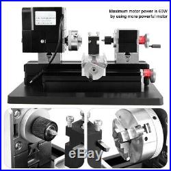 60W High Power Mini Steel Woodworking Metal Lathe Machine US Plug 100-240V GB