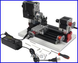 60W Mini Lathe 12000Rpm, All-Metal Power Micro Lathe Machine Tool for Hobbyist Wo