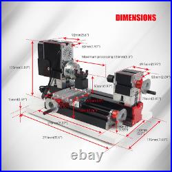 60W Mini Lathe 12000Rpm, All-Metal Power Micro Lathe Machine Tool for Hobbyist Wo