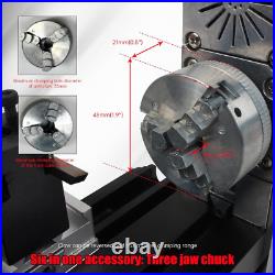 60W Mini Lathe 12000Rpm, All-Metal Power Micro Lathe Machine Tool for Hobbyist Wo
