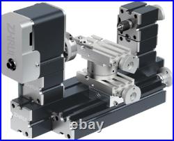 60W Mini Metal Lathe Machine 4-Axis DIY Tool for Wood & Plastics