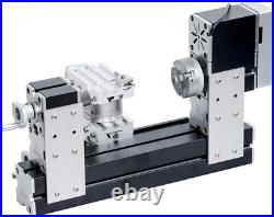 60W Mini Metal Lathe Machine 4-Axis DIY Tool for Wood & Plastics