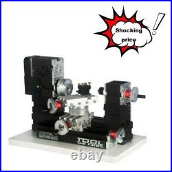 60W Mini Metal Lathe Soft Metalworking Woodworking DIY Model Making High Power