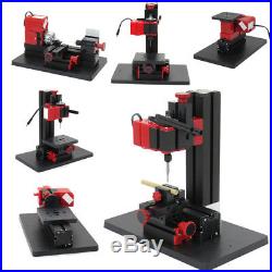 6in1 Mini Lathe Set Tool Motorized Machine Wood Metal Lathe Milling Drilling NEW