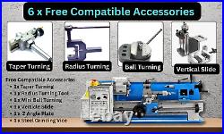 7 X 14 Benchtop CNC Mini lathe Machine with 4 Chuck & 6 X Compatible Items