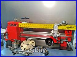 7 X 16 H. F. Mini Lathe with Accessories. Bed ext. Kit & 4 jaw & 3 jaw Chuck's