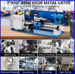 7 x 14 Mini Metal Lathe withLamp 550W Precision Variable Speed 2500 RPM