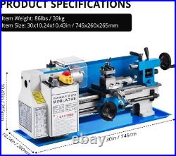 7 x 14 Mini Metal Lathe withLamp 550W Precision Variable Speed 2500 RPM