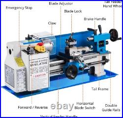 7 x 14 Mini Metal Lathe withLamp 550W Precision Variable Speed 2500 RPM