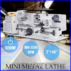 7 x 14Mini Metal Lathe Machine 550W Variable Speed 0-2500 RPM Iron Body edy