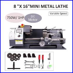 750W 8x16 Automatic Mini Metal Lathe Variable-Speed DC Motor Cutting 2500RPM