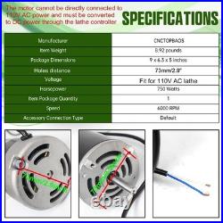 750W DC Brushed Spindle Motor for 110V Mini Metal Lathe High Torque, Durable