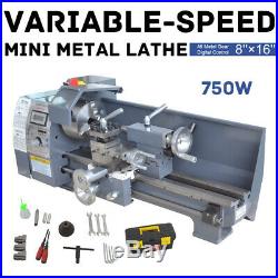 750W TOP QUALITY Variable-Speed 8 x 16 Woodworking Mini Metal Lathe Bench NEW