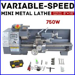 750W Variable Speed Digital Metal Lathe Mini 8''x16'' Workbench High Precision