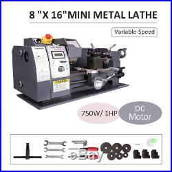 750w 8x16 Automatic Mini Metal Lathe Variable-Speed Metalworking Milling