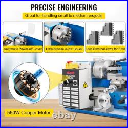 7X14 Mini Precision Wood Lathe 550W Metal Bench Lathe Turning Machine