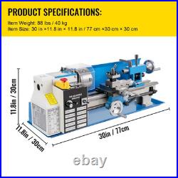 7X14 Mini Precision Wood Lathe 550W Metal Bench Lathe Turning Machine