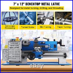 7x12 Mini Metal Lathe Metalworking Woodworking 110V 400W Infinitely Variable