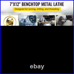 7x12 Precision Mini Metal Lathe, 550W Variable Speed 50-2500 RPM with Lamp