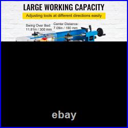 7x12 Precision Mini Metal Lathe, 550W Variable Speed 50-2500 RPM with Lamp