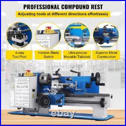 7x12in 400W 2250RPM Metal Lathe & Precision Mini Bench Top Variable Speed