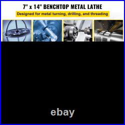 7x14 Mini Metal Lathe 0-2500 RPM Variable Speed with4 3-Jaw Chuck Benchtop