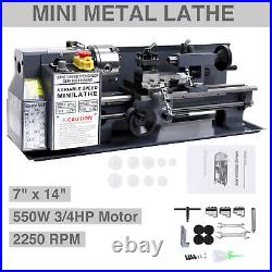 7x14 Mini Metal Lathe Machine 550W Variable Speed 2250 RPM 3/4HP New