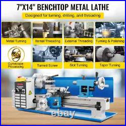 7x14 Mini Metal Lathe Machine Benchtop Digital 550w Variable Speed WithA Lamp US