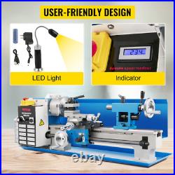 7x14 Mini Metal Lathe Machine Benchtop Digital 550w Variable Speed WithA Lamp US
