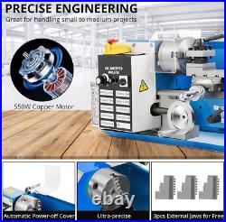 7x14 Mini Metal Lathe Variable Speed Metalworking Machine 550W 2250 RPM With Box