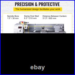 8.3x31.5 Metal Lathe 850W Brushless, 2500 RPM Variable Speed Mini Lathe Machine