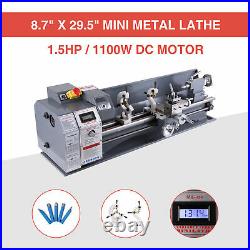 8.7 × 29.5 Automatic Mini Metal Lathe Metalworking 1.5HP Metal Gear 5 Tools DC