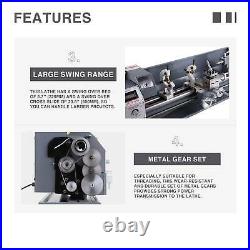 8.7x 23.6 Mini Metal Lathe 1100W Metal Gear Digital Display 5 Tools tet