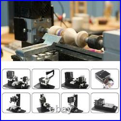 8 in 1 Mini Metal Motorized Lathe Milling Drilling Sanding Machine US 100-240V