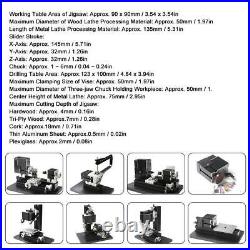 8 in 1 Mini Metal Motorized Lathe Milling Drilling Sanding Machine US 100-240V