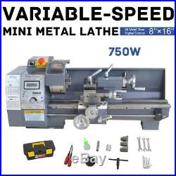 8 x 16 750W Variable-Speed Mini Metal Lathe Bench Top Digital NEW