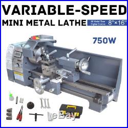 8 x 16 750W Variable-Speed Mini Metal Lathe Bench Top Digital TOP