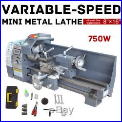 8 x 16 Mini Metal Lathe Bench Variable-Speed Digital RPM DC Motor 750W 110V