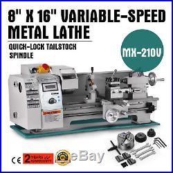 8 x 16Variable-Speed Mini Metal Lathe Digital RPM Tooling 750W