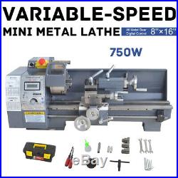 8 x 16Variable-Speed Mini Metal Lathe Variable Speed Metal Turning Cutter 750W