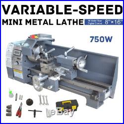 8''x16'' Variable-Speed Mini Metal Lathe Woodworking Metal Gears Bench 750W 110V