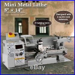 8x 14 Digital Metal Turning Mini Lathe Machine Automatic Metal Wood Milling
