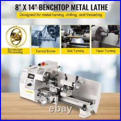 8x14 Cast Iron Mini Lathe, 50-2250 RPM, MT2 Taper, 600W