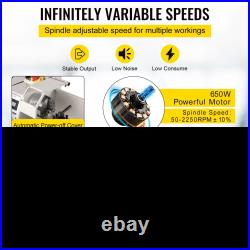 8x14 Mini Metal Lathe 650W, 2250 RPM Variable Speed Precision Metal Lathe