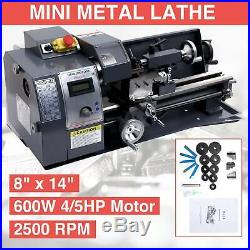 8x14 Mini Metal Lathe Metalworking Woodworking Metal Gears Bench Digital Motor