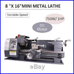 8x16 Automatic Mini Metal Lathe Variable-Speed DC Motor 750W Woodworking Tool